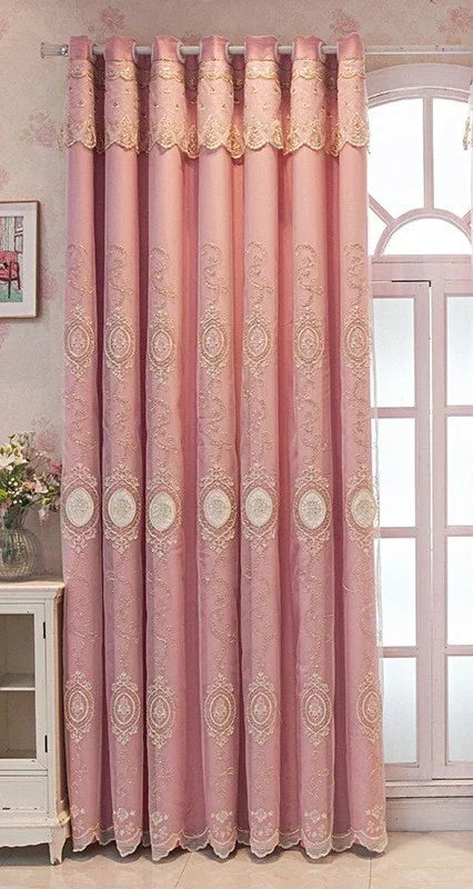 Custom Curtains for Living Dining Room Bedroom Luxury European Double-layer Fabric Gauze Integrated Embroidery Blackout Decor