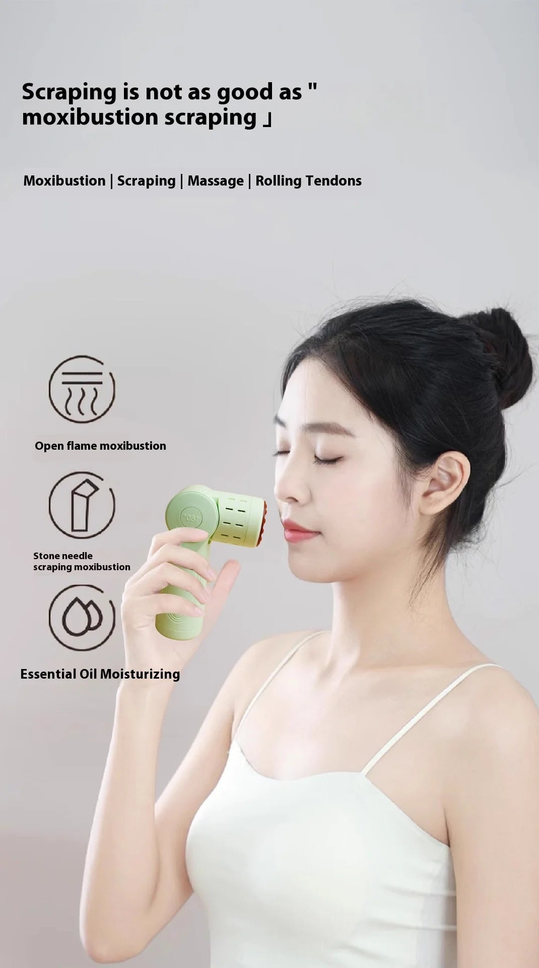 Moxibustion Scraping Massager Instrument Portable Intelligent Health and Wellness with Stone Moxibustion Scrap Board Accessories