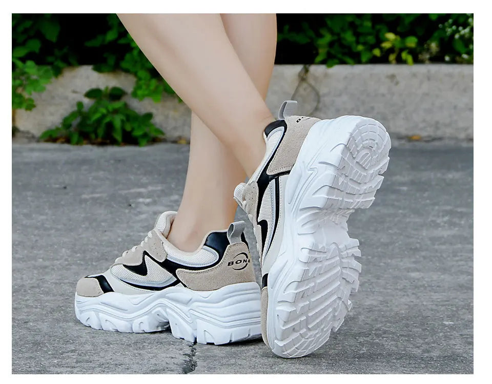 BONA 2023 New Designers Breathable Outdoor Light Weight Sneakers Women Platform Walking Shoes Ladies Feminino  Mujer