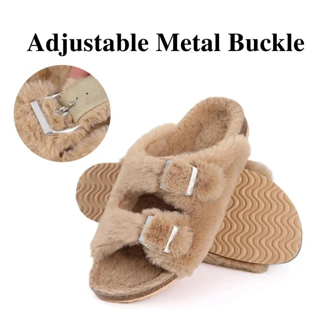 Crestar Women's Fur Lined Suede Clogs Winter Warm Fuzzy Cork Footbed Mules Unisex Cow Suede Potato Shoes Support Drop Shipping