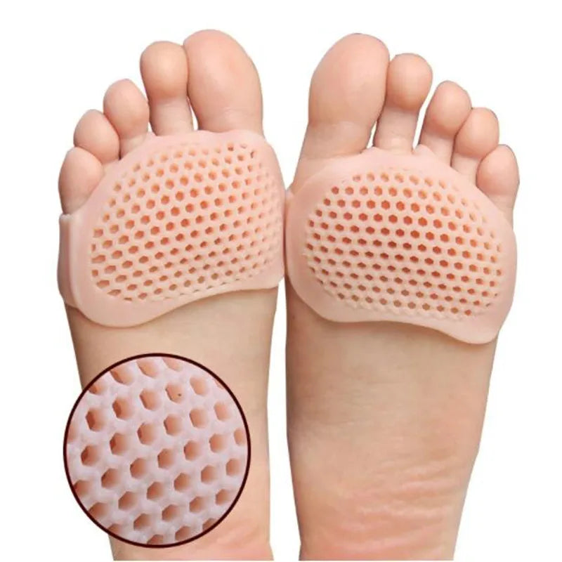1pair Gel Forefoot Metatarsal Pads Silicone High Heel Othotics Pain Relief Massage Cushion Forefoot Honeycomb Foot Care Insoles