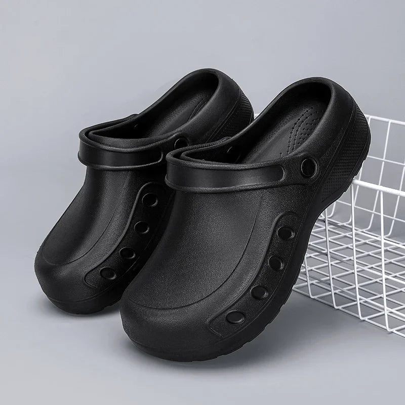 2025 Men's Casual Outdoor EVA Injection Molded Anti Slip Slippers Outsole Comfortable Garden Cloth Waterproof Sandals Size 39-48