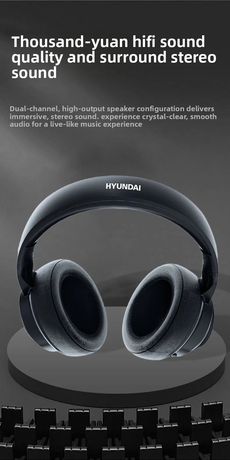 New HYUNDAI X1PRO Wireless Bluetooth 6.0 Headphone,AI Translation Earphones,100+Languages,With Magnetic Touch Control LED Screen