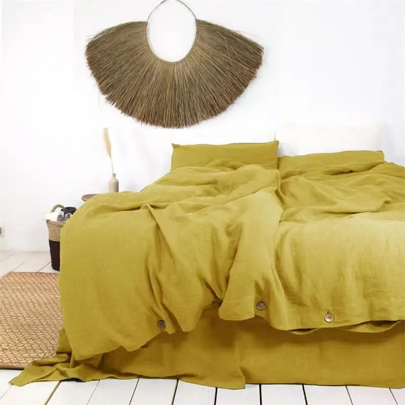 100% French Linen Natural Duvet Cover Soft Comfortable Quilt Comforter Cover Queen Durable Healthy Home Textiles Bedding