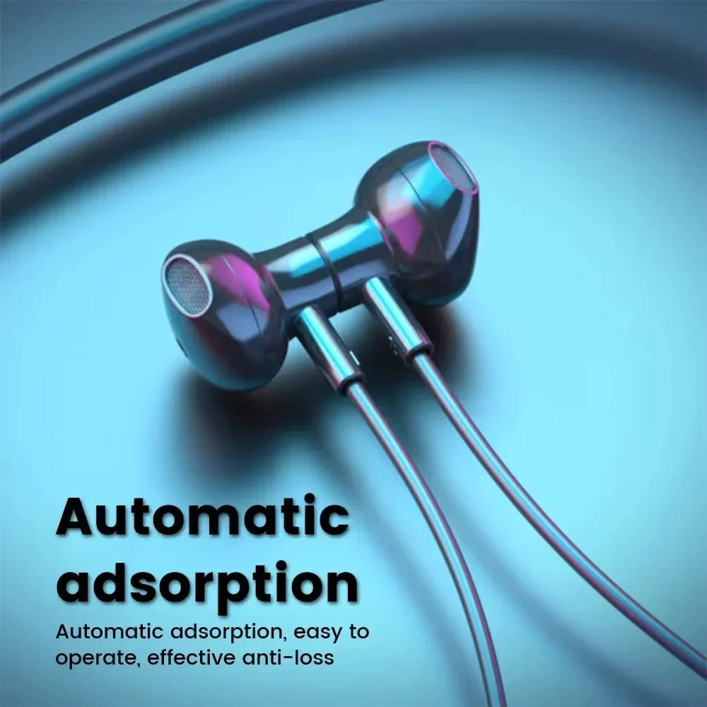 Bluetooth 5.2 Earphones Neckband Headphones TWS Wireless Headsets HiFi Stereo LED Digital Display Dual Mode Waterproof Earbuds