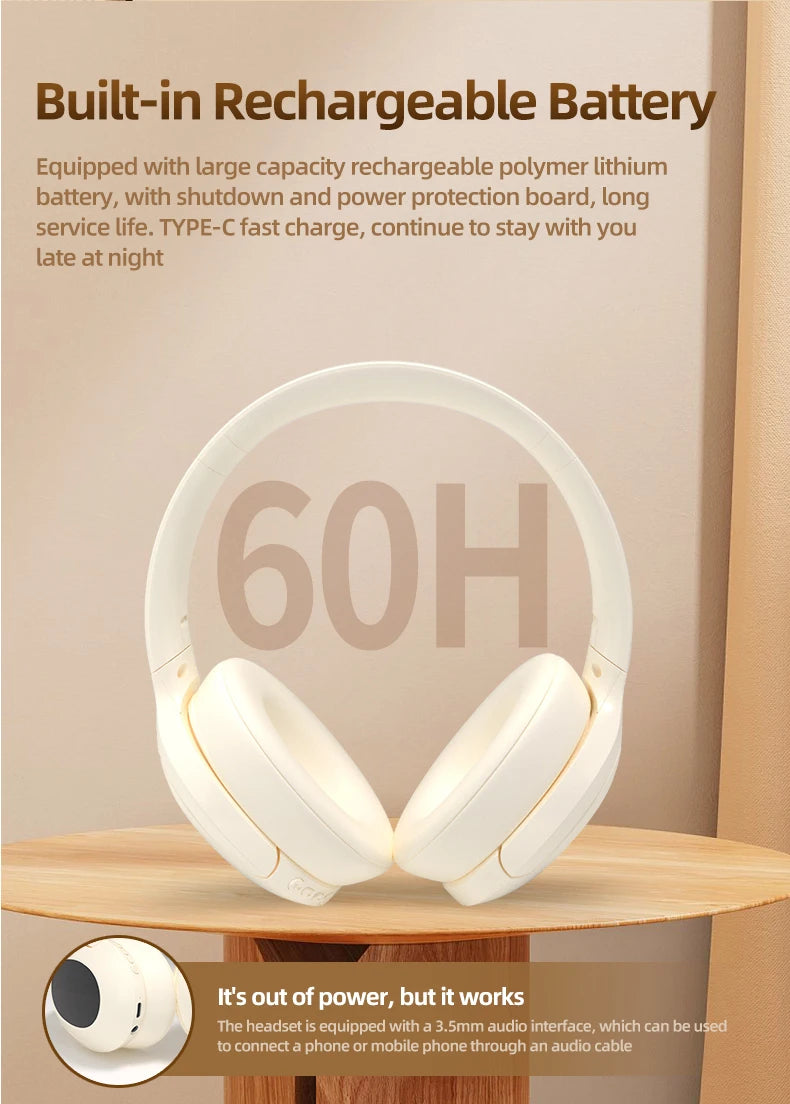 Bluetooth Headset with FM Radio Wireless Headset Bluetooth Earphone For HIFI Stereo With Built-in Mic