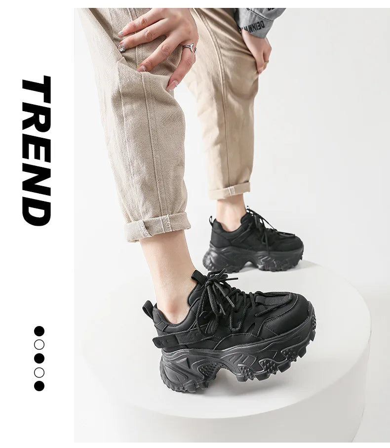 New Thick soled Dad Shoes Women's Versatile Casual Shoes with Strap Up Height Increase Lightweight Versatile Women's Shoes