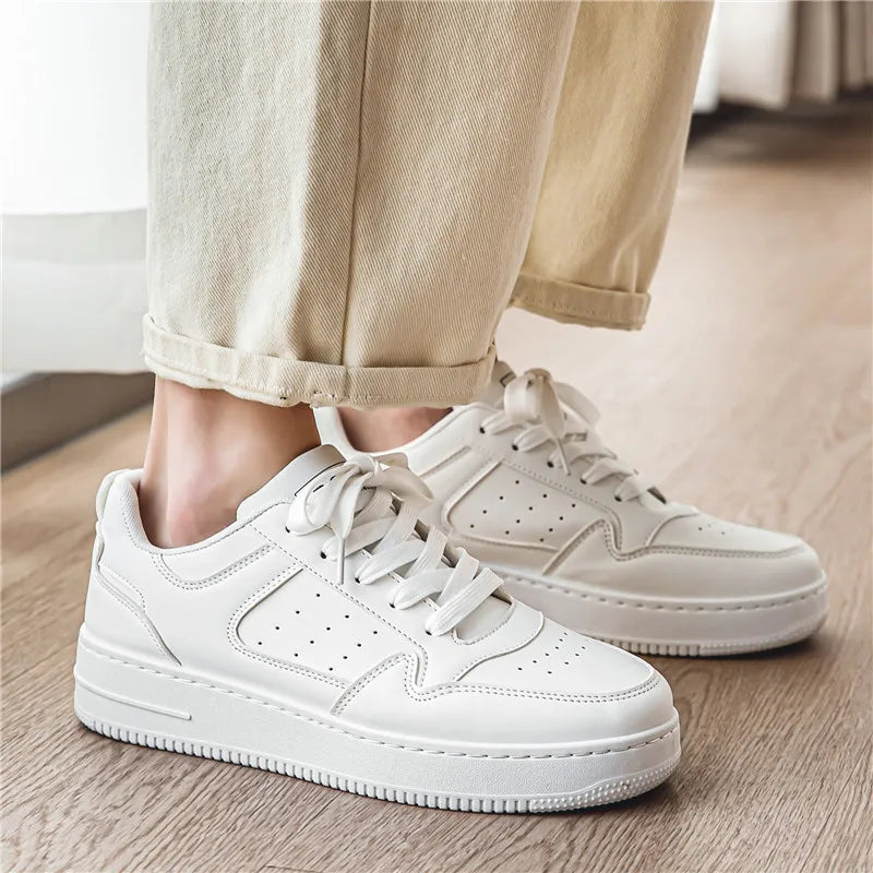 Spring and Summer Men's Shoes, New Breathable Sneakers, Men's Trendy and Versatile Thick-Soled White Shoes, Sports and Casual Sneakers