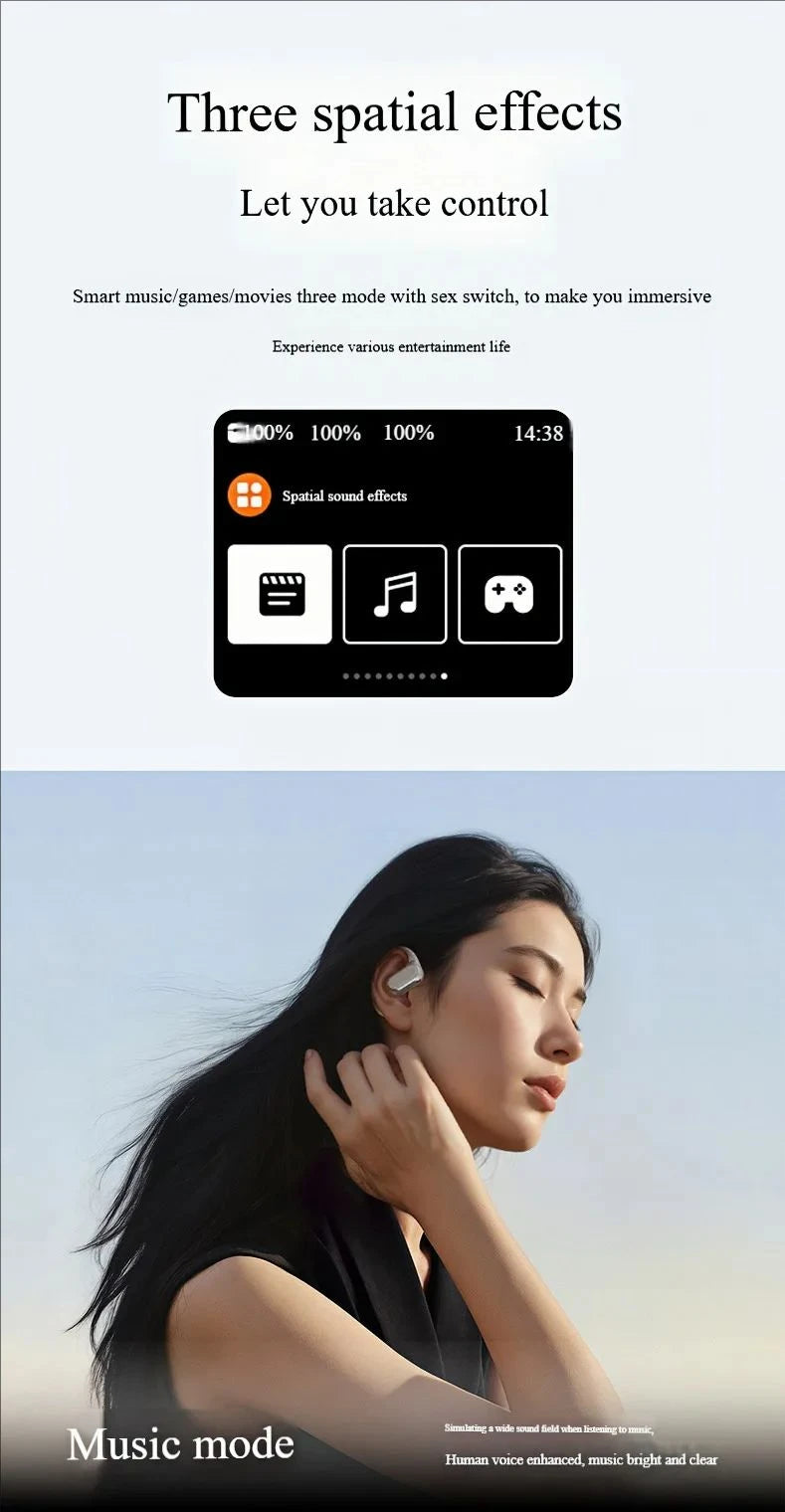 Real-Time Language Translator Headphones Bluetooth Wireless Earphones Sports Noise Reduction Earhooks Headset Smart Touch Screen