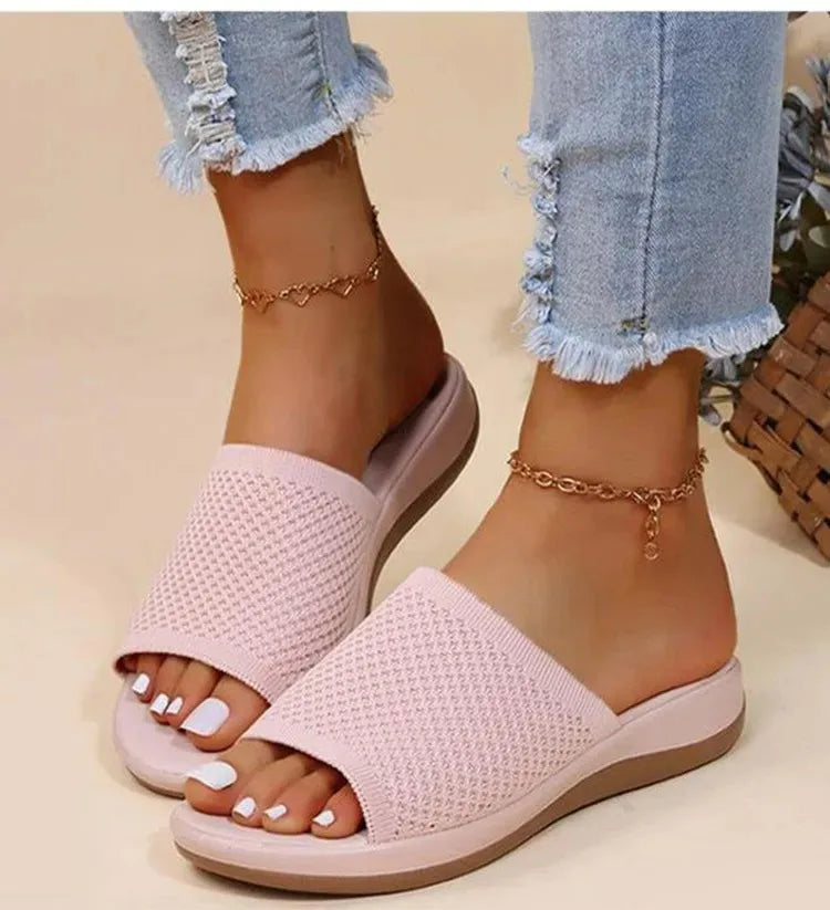 Women Sandals Elastic Force Slippers For Summer Shoes Women Flat Sandals Lightweight Summer Sandals Women's Footwear Female