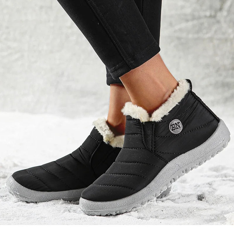 Women's Boots Women Winter Boots Warm Fur Winter Shoes For Women Snow Boots Lightweight Ankle Botas Mujer Black Combat Botines