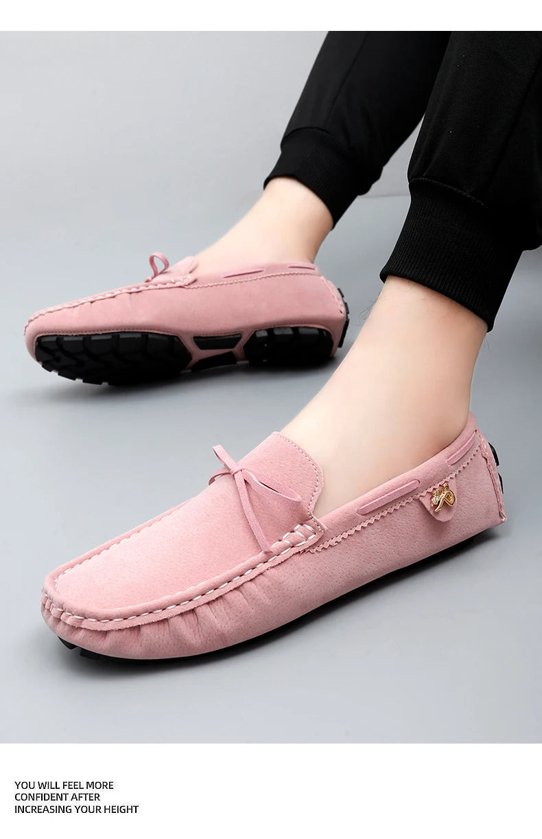Pink Men Tassels Moccasin Shoes Europe Stylish Male Formal Dress Party Suit Shoes Big Size 35-48 Adult Leisure Driving Loafers