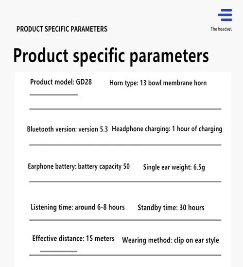 سماعة بلوتوث مع ميكروفون، مشبك أذن، سماعة أذن لاسلكية TWS، سماعة أذن واحدة عالية الدقة ستيريو هاي فاي، تحكم باللمس، رياضية للرجال