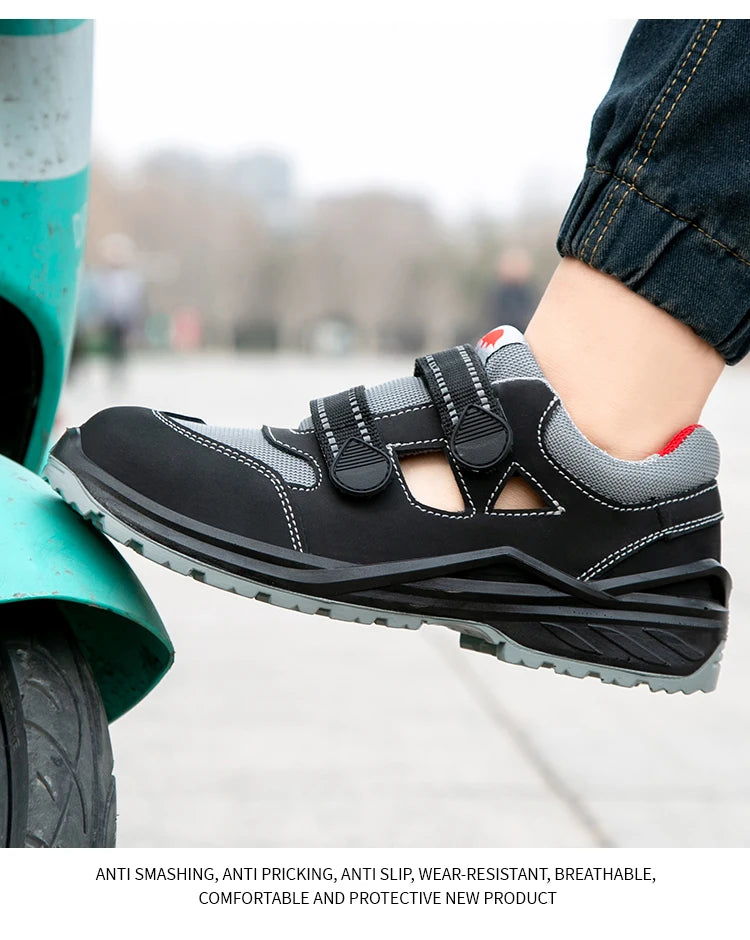 Summer Safety Shoes Men Construction Site Work Shoes Wear Resistant Anti Slip Breathable Sandals For Men Indestructible Shoes