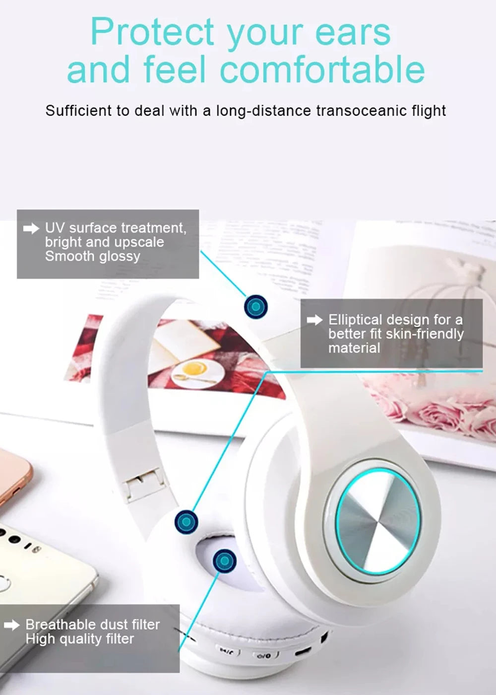 Headphones Bluetooth Headsets Gamer Surround Sound Stereo Wireless Earphone USB W/ MicroPhone Colourful Light PC Laptop Headset