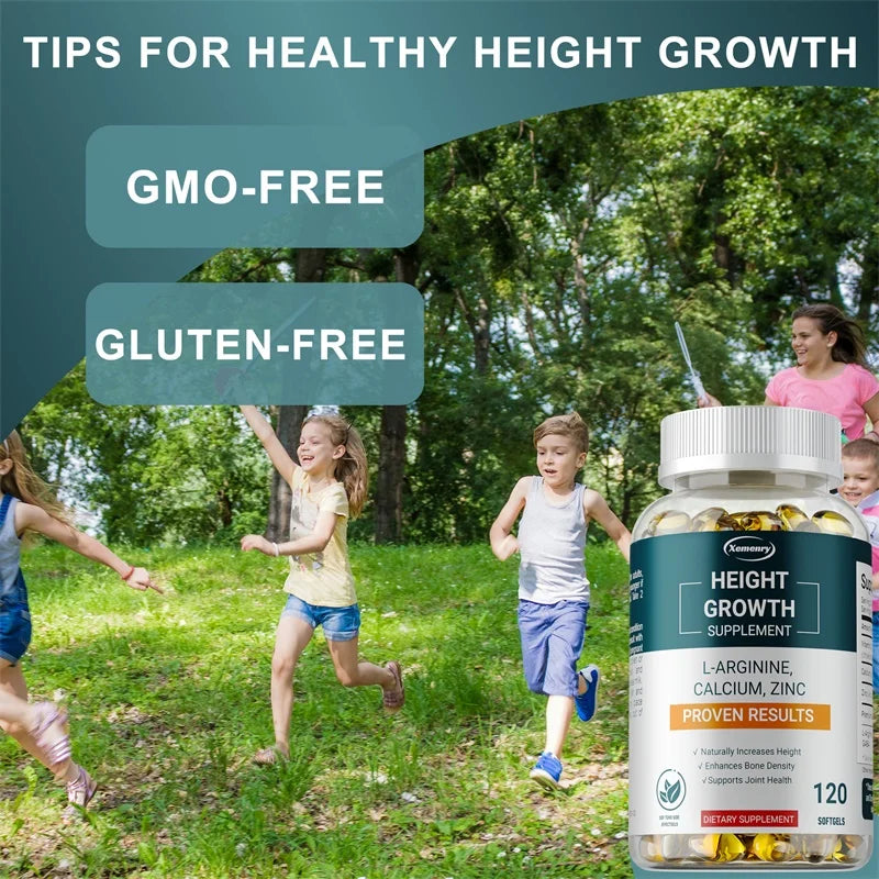 Height Growth Supplements - Supports Bone Health, Strengthens Bones, Is Well Absorbed, and Promotes Natural Height Growth