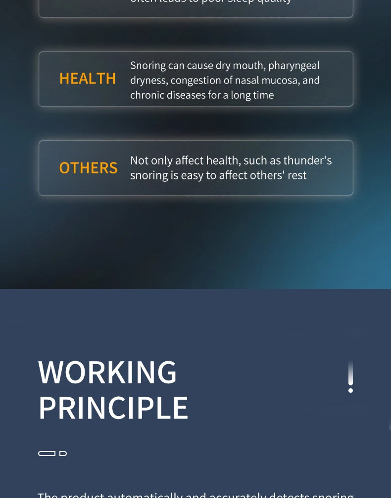 جهاز ذكي مضاد للشخير، خطاف أذن كهربائي محمول، مريح، نوم جيد، إيقاف الشخير، رعاية صحية، مساعدة في علاج انقطاع التنفس أثناء النوم