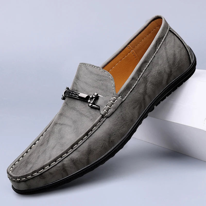 Genuine Leather Loafers for Men Handmade Casual Shoes Moccasins Breathable Sneakers Mens Driving Shoes Comfort Soft Dress Flats