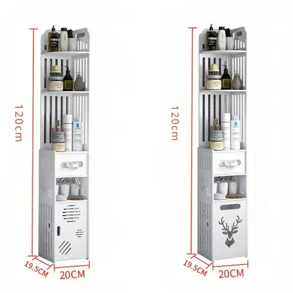 Bathroom Storage Cabinet Large Capacity Narrow Seam Storage Rack Waterproof Storage Rack Bathroom Floor Standing Storage Rack