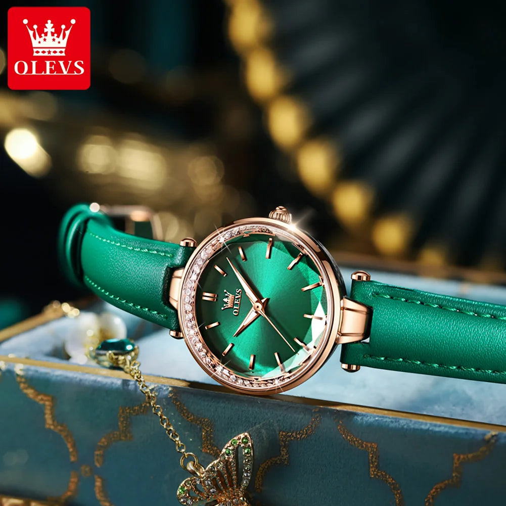 OLEVS Brand watch fashion diamond-encrusted outer ring ladies quartz watch waterproof watch 6645 SwiftNest