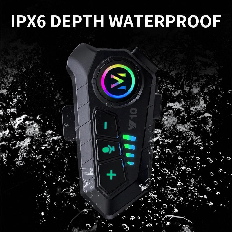 سماعة رأس بلوتوث 5.3 لاسلكية للخوذة بسعة 2000 مللي أمبير في الساعة، وضع استعداد طويل للغاية، بدون استخدام اليدين، مشغل إم بي 3، مكبر صوت، طقم هاتف للدراجات النارية