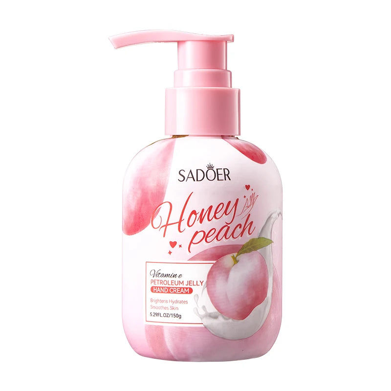 150g Peach Hand Cream, Rich in Glycerin, Peach Extract Essence, Tocopherol, and Other Ingredients, with a Moisturizing Texture That Is Non-Greasy. It Can Nourish Dry Skin, and Can Be Used for Hand, Foot, and Body Care, Keepin
