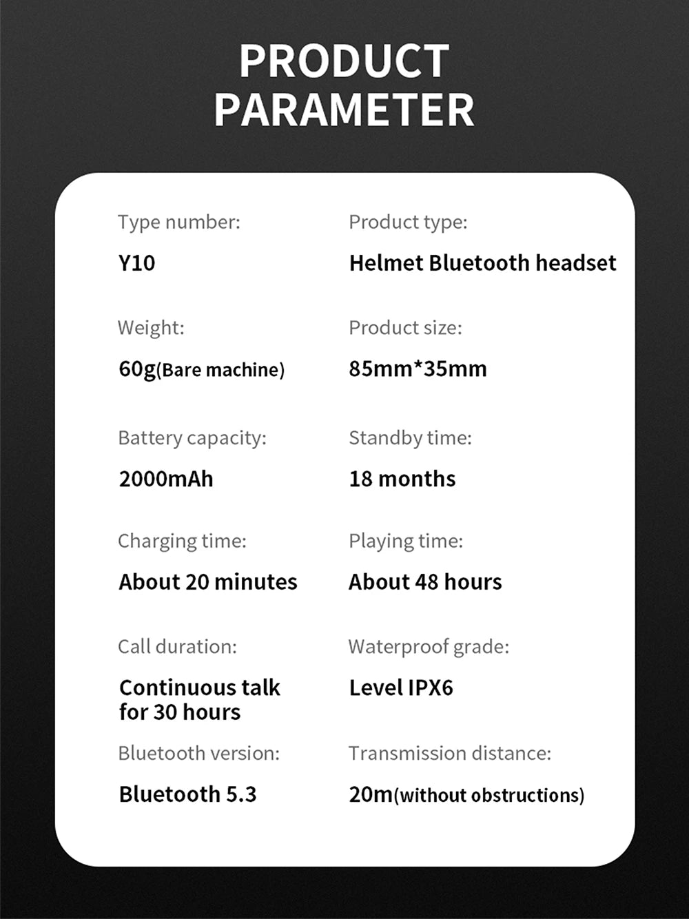 سماعة رأس خوذة بلوتوث 5.3 لاسلكية بدون استخدام اليدين طقم هاتف للدراجات النارية سماعة أذن مقاومة للماء مشغل موسيقى MP3 مكبر صوت للدراجات النارية