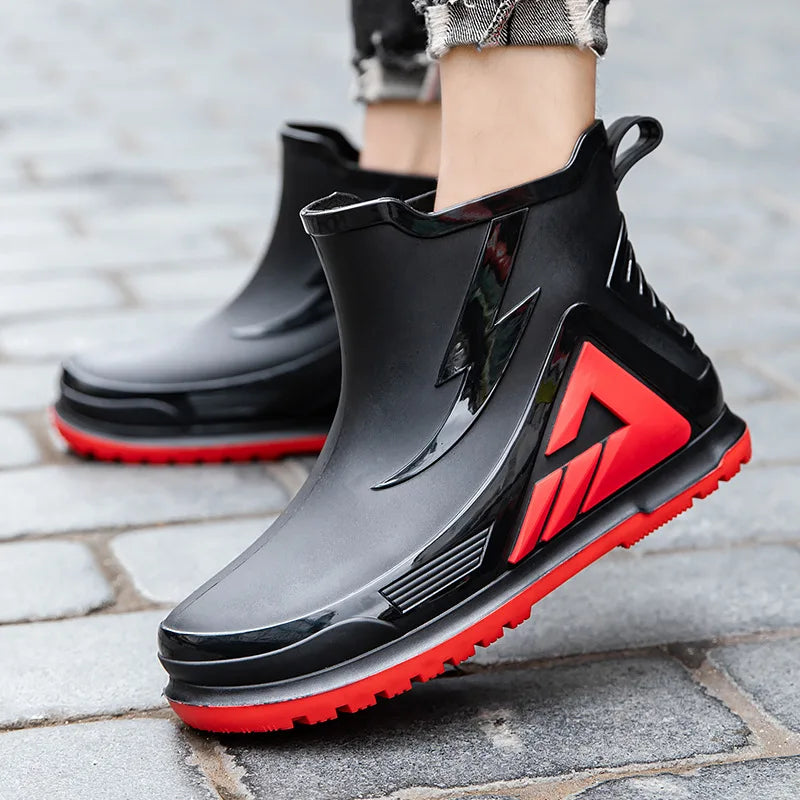 High Rain Boots Water Shoes Couple Chef Shoes Original Men Waterproof Raincoat Man Work Rubber Boots Men's Long Rubber Boot Boat