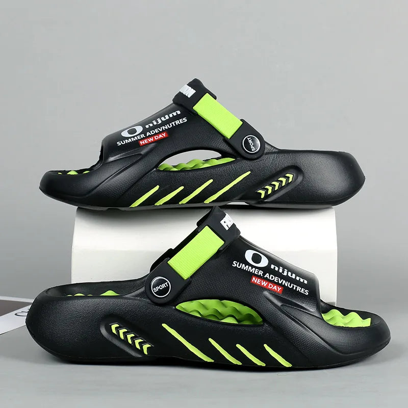 Comwarm New Thick Sole Men Sandals Indoor Outdoor Men Massage Slippers Casual Beach Slides Fashion Men's Sport Slippers Big Size