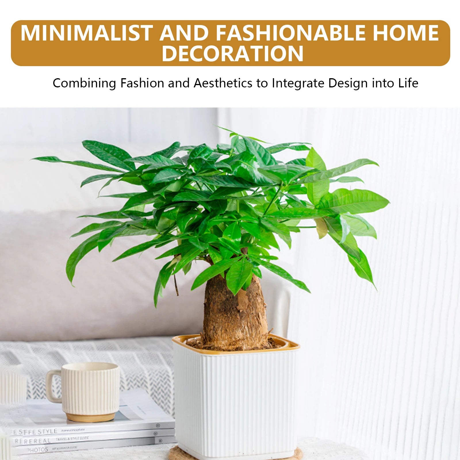 Hydroponic Green Plant Plastic Vase Modern Home Self Watering Flowerpot for Garden Enthusiast Lover Gift