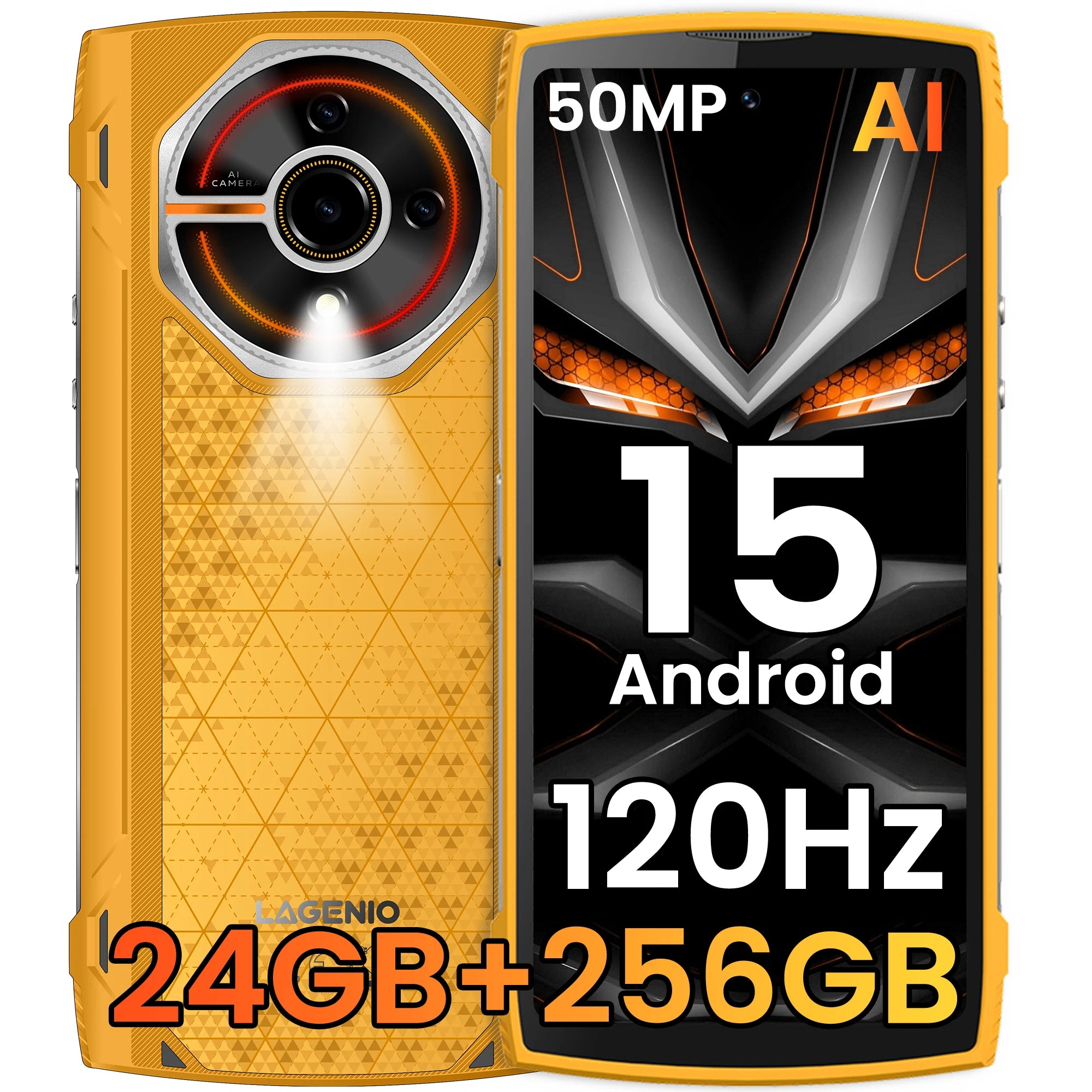 4G Rugged Smartphone LAGENIO Panther 2 Pro Android 15 8GB+256GB Mobile Phone 50MP 5150mAh 6.7 " HD Ultra-thin Cellphone Gemini