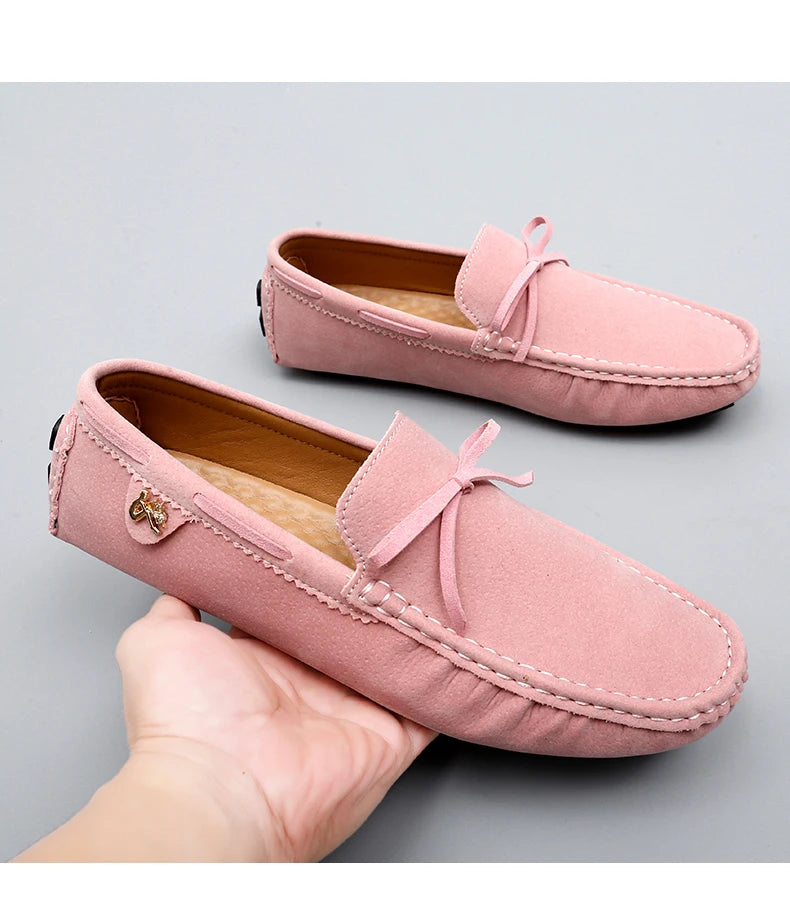 Pink Men Tassels Moccasin Shoes Europe Stylish Male Formal Dress Party Suit Shoes Big Size 35-48 Adult Leisure Driving Loafers