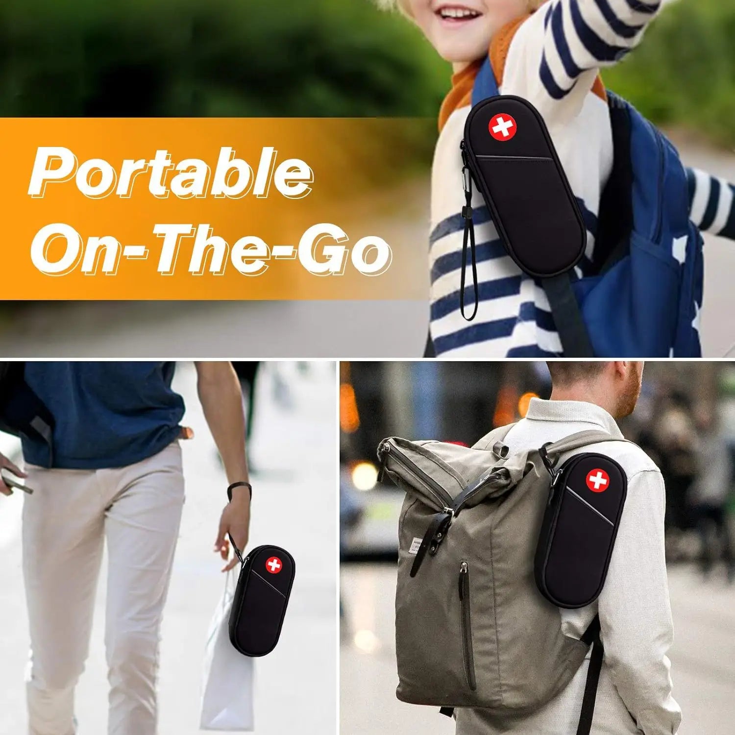 Outdoor EpiPen Medical Carrying Case Travel Medication Organizer Bag Emergency Medical Pouch Hold 2 EpiPens Medical Supply
