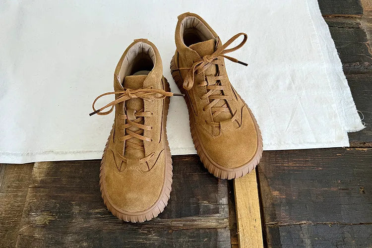 Careaymade-Wide Head Genuine Leather Women's Boots comfortable soft sole thick sole Boken warm Ankle Boots workwear short boots