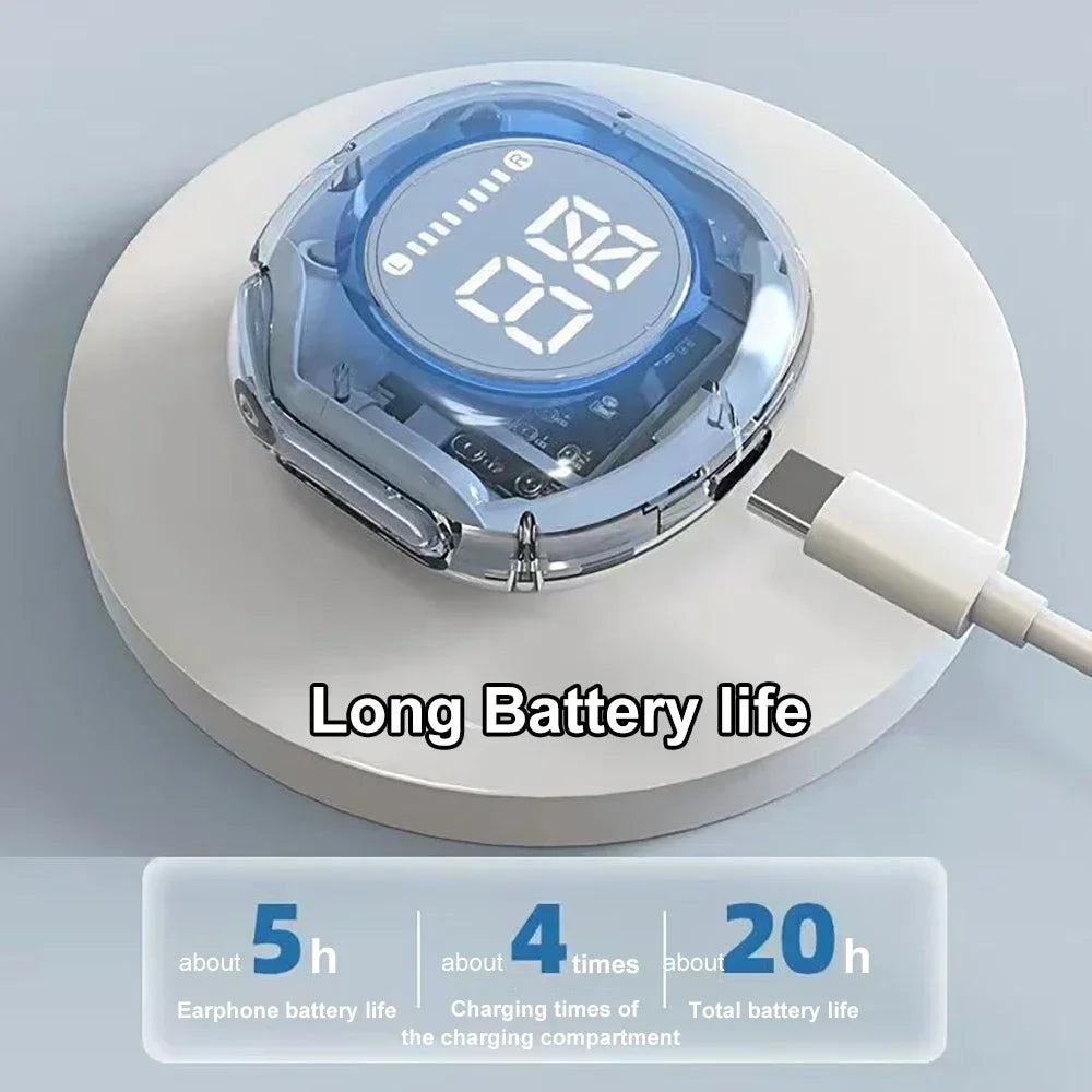 سماعة بلوتوث لاسلكية سماعات بلوتوث لاسلكية شاشة عرض رقمية LED سماعات أذن لاسلكية ستيريو للهواتف الذكية