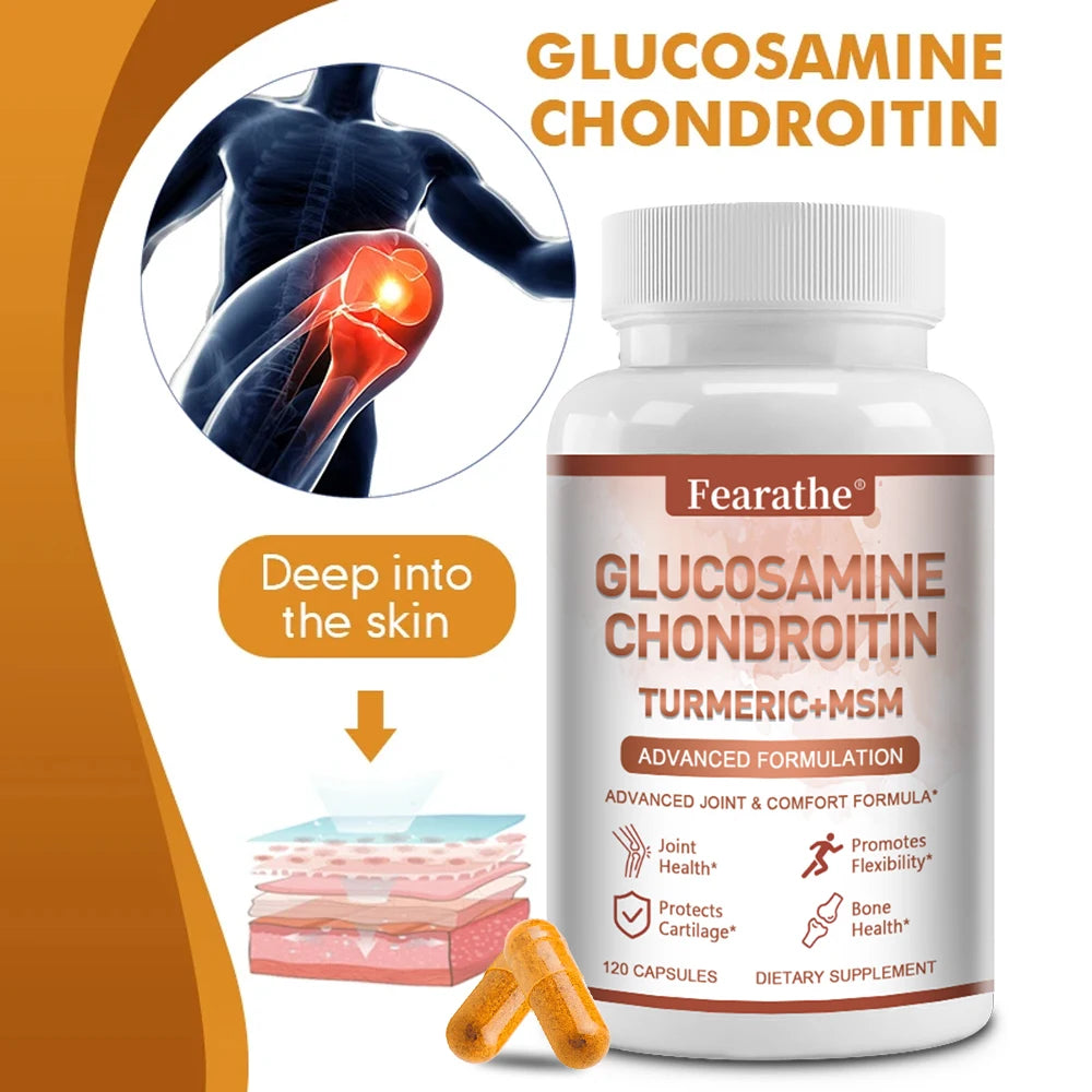 Glucosamine Chondroitin Turmeric MSM Supplement, Support Joint and Bone Health, Promote Immune Health, Cartilage Health