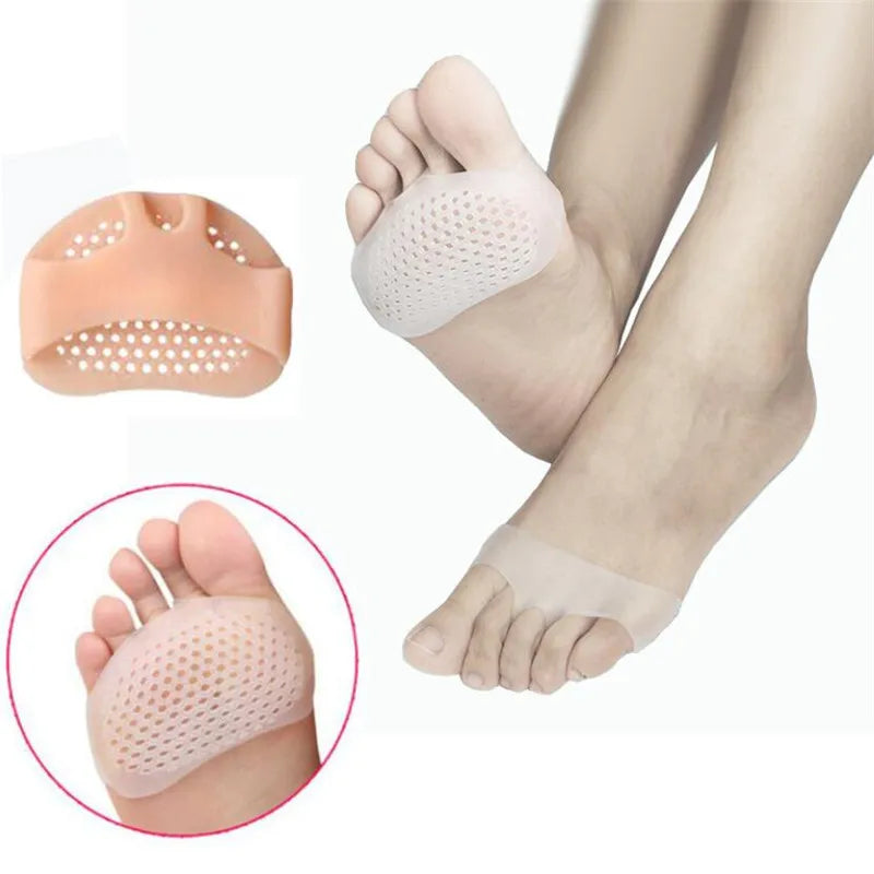 1pair Gel Forefoot Metatarsal Pads Silicone High Heel Othotics Pain Relief Massage Cushion Forefoot Honeycomb Foot Care Insoles