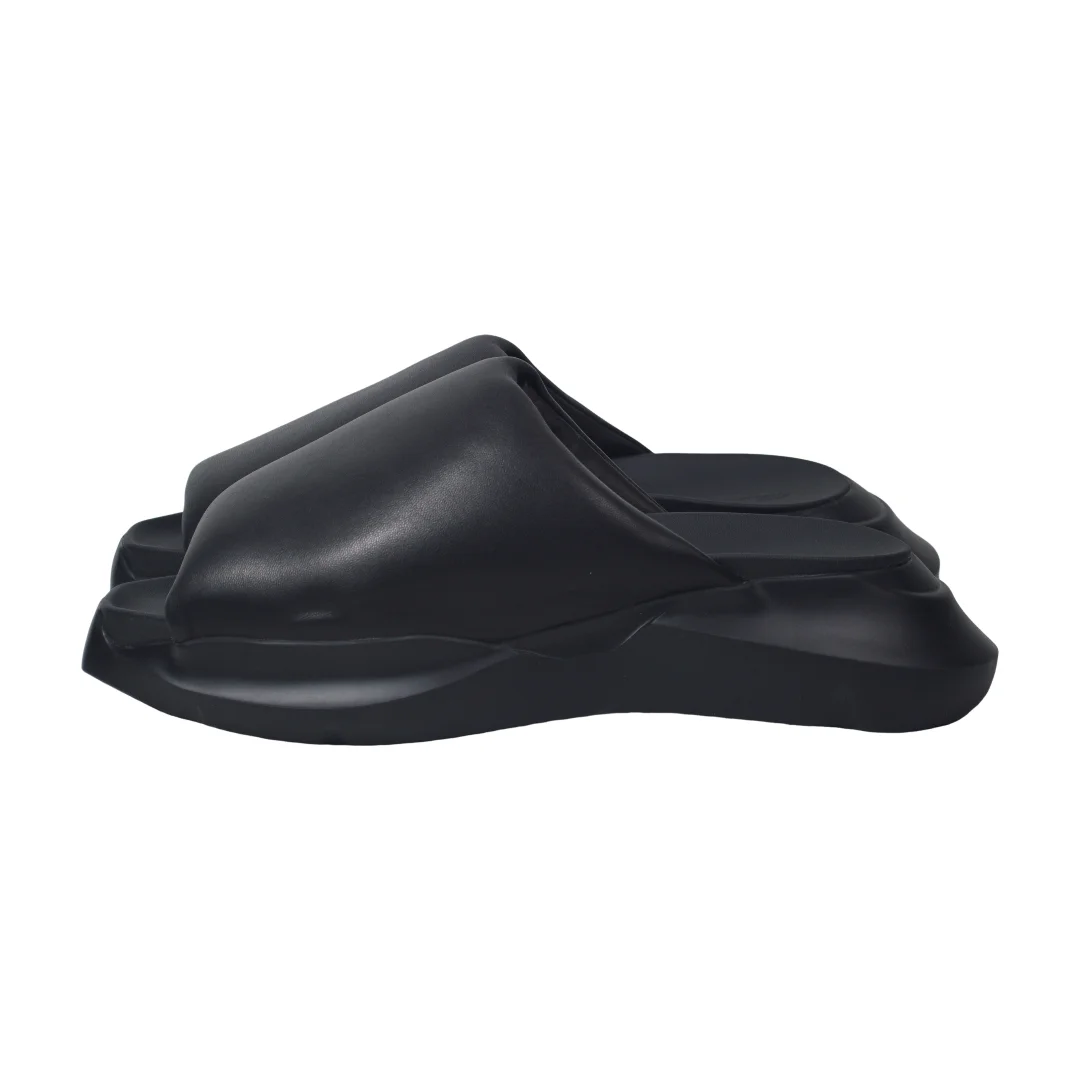 Men Platform Sandals Casual Leather Slipper Luxury Trainers Height Increasing High Street Summer Black Shoes