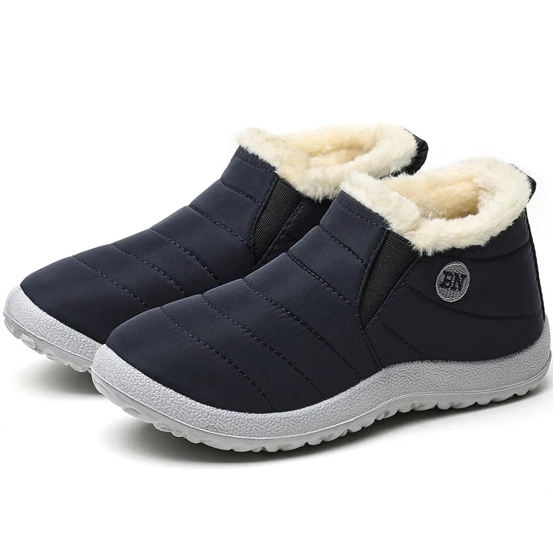 Women's Boots Women Winter Boots Warm Fur Winter Shoes For Women Snow Boots Lightweight Ankle Botas Mujer Black Combat Botines