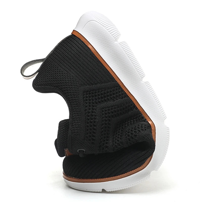 2025 New Men's Shoes Lightweight Breathable Knitted Casual Sports Shoes Men's Low Cut Comfortable Walking Shoes Size 39-48