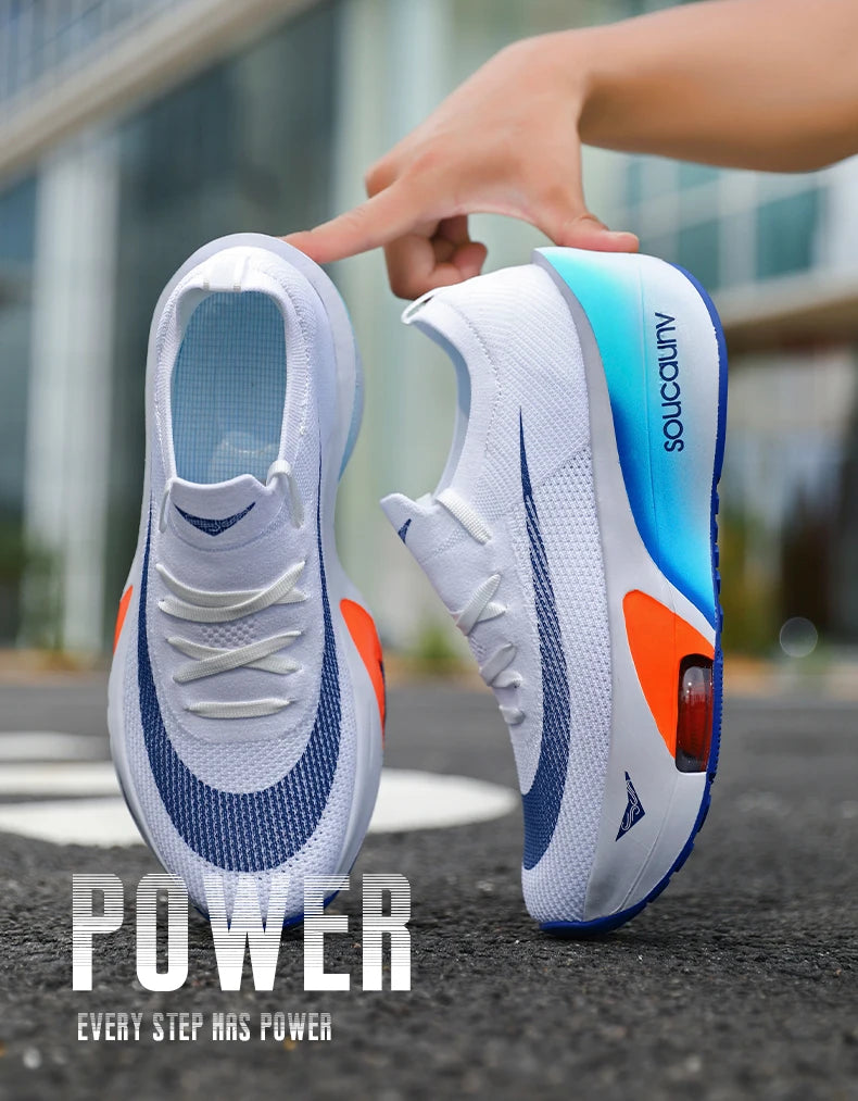 Air Cushion Running Shoes Speciality Marathon Men Sports Breathable Lightweight Women's Comfortable Nonskid Leisure Sneakers