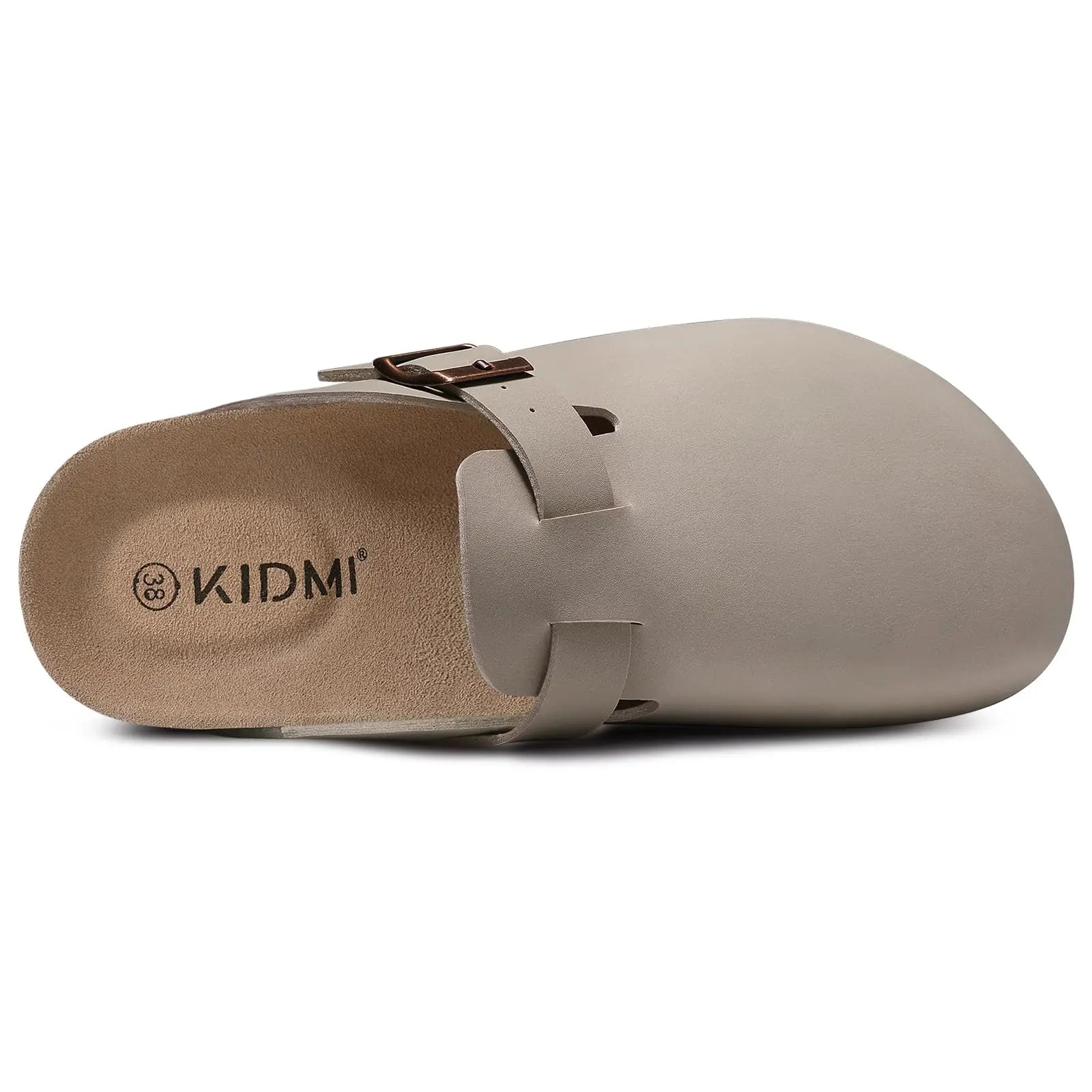 Gacimy Women's Suede Clogs with Arch Support Retro Leather Flat Mules Lady Cork Footbed Sandals Unisex Classic Clogs Slippers