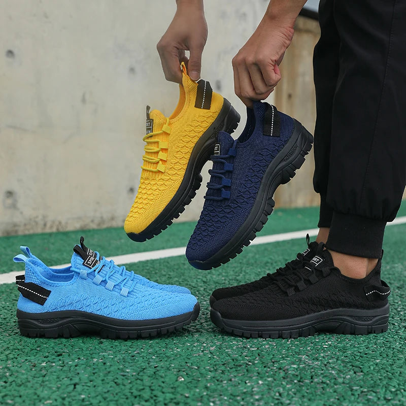 New Men's Sports Shoes Unique Grid Trend Design Breathable Comfortable Running Shoes Summer Track Field Basketball Sports Shoes