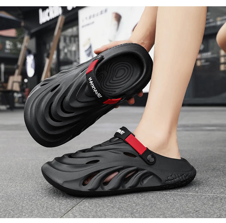 Fashion Men's Sandals Soft EVA Clogs Fashion Thick Sole Couples Beach Slippers Casual Slide Hole Shoes
