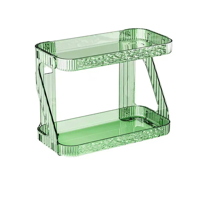 Bathroom Double Layer Cosmetics Storage Rack Toilet Hangable Cosmetic Storage Shelf Washstand Desktop Skincare Storage Organizer