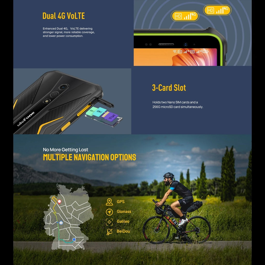 Ulefone Armor X12 Rugged Phone Android 13, Up to 6GB（3GB+3GB）RAM 32GB ROM 5.45''  4860mAh 13MP Smartphone NFC Global Version