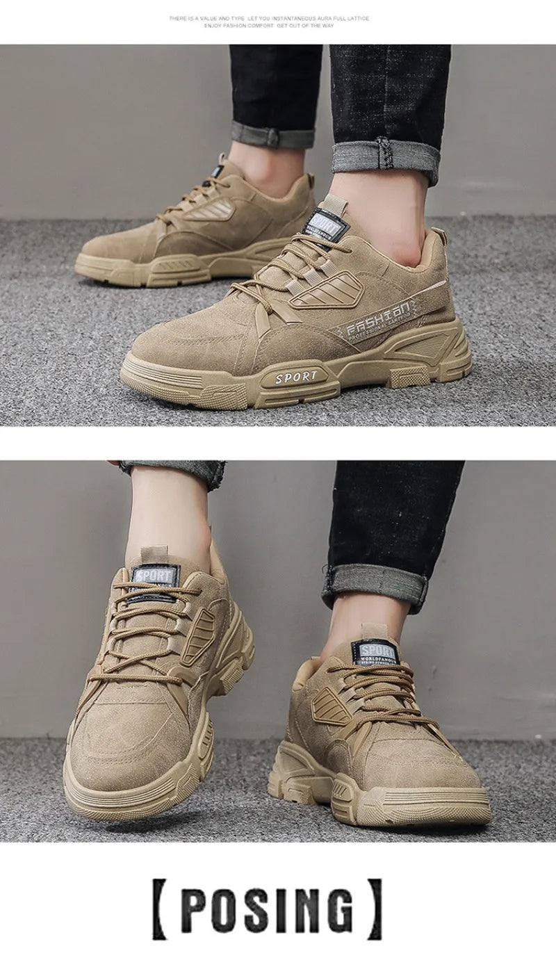 Men's Sneakers Waterproof Work Boots Workwear Shoes Thick Soled Plush Cold Resistant Lace Up Anti Slip Cotton Shoes 2025