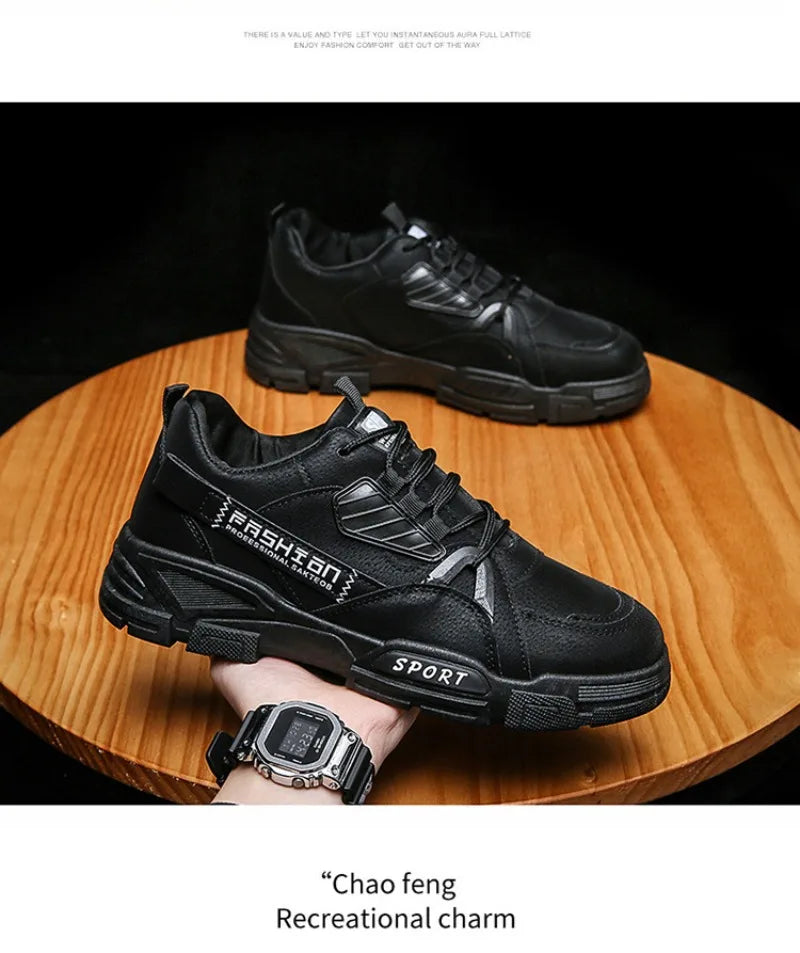 Men's Sneakers Waterproof Work Boots Workwear Shoes Thick Soled Plush Cold Resistant Lace Up Anti Slip Cotton Shoes 2025