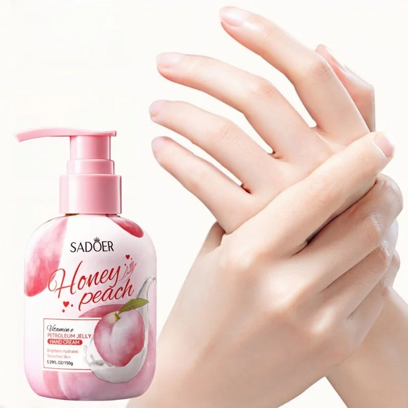 150g Peach Hand Cream, Rich in Glycerin, Peach Extract Essence, Tocopherol, and Other Ingredients, with a Moisturizing Texture That Is Non-Greasy. It Can Nourish Dry Skin, and Can Be Used for Hand, Foot, and Body Care, Keepin