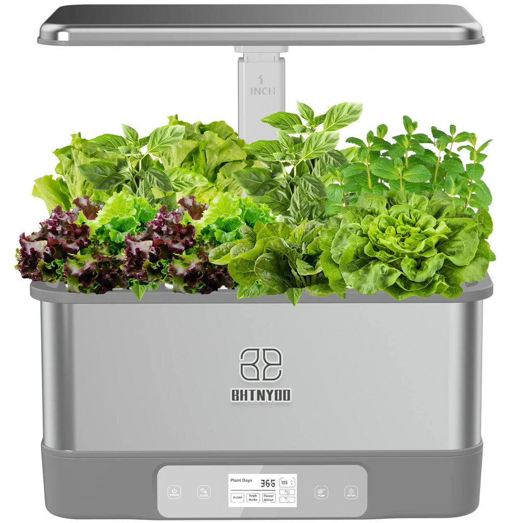 WiFi Indoor Garden,Hydroponics Growing System Kit,8 Pods Herbs Soilless Planting Gardening Box with LED Grow Lights -Remote